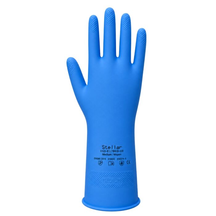 Latex Flock Lined 16 mil - Blue (12 Pairs/Bag)