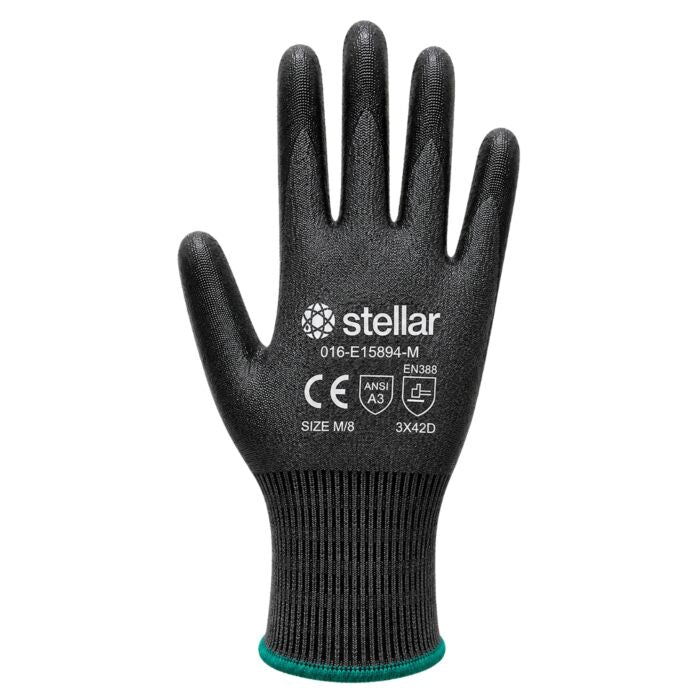PU Coated Gloves- Black (120 Pairs Per Case)