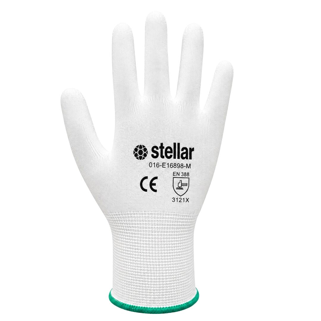 PU Coated Gloves- White (120 Pairs Per Case)
