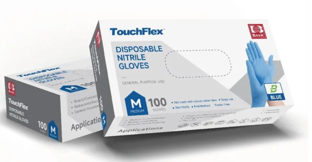 Nitrile Blue Gloves 4.00 Mill Powder Free (Box Of 100 Gloves)