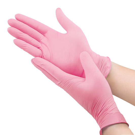 Nitrile Pink Gloves 3.5 Mil Powder Free (Box of 100 Gloves)