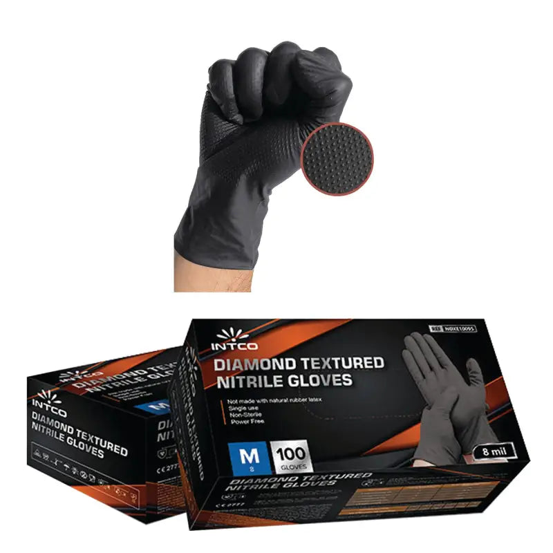 Black Nitrile Powder Free Gloves 8.0 Mil (Box of 100 Gloves)