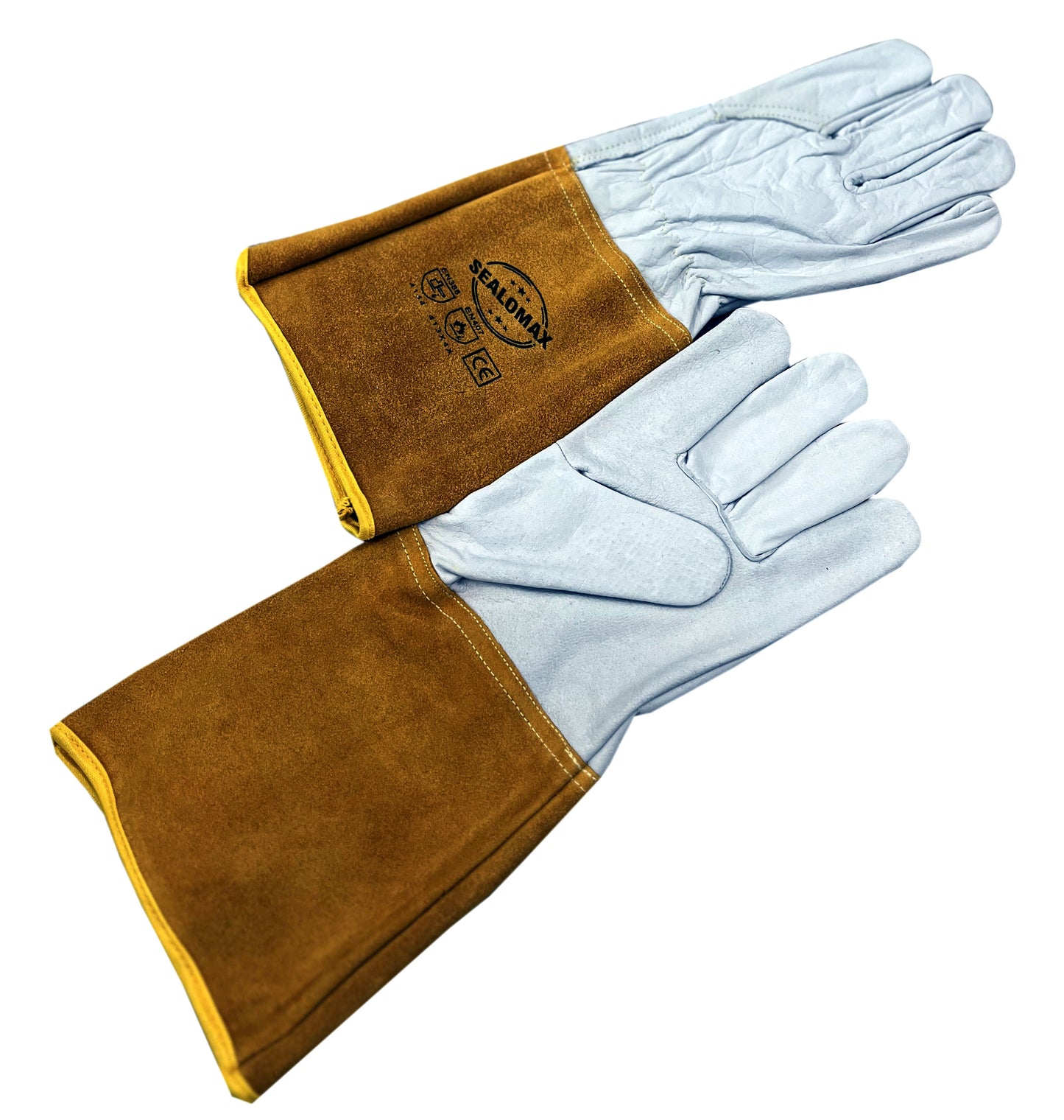 Tig Welding Glove with Extended Yellow Cuff- 14 Inch