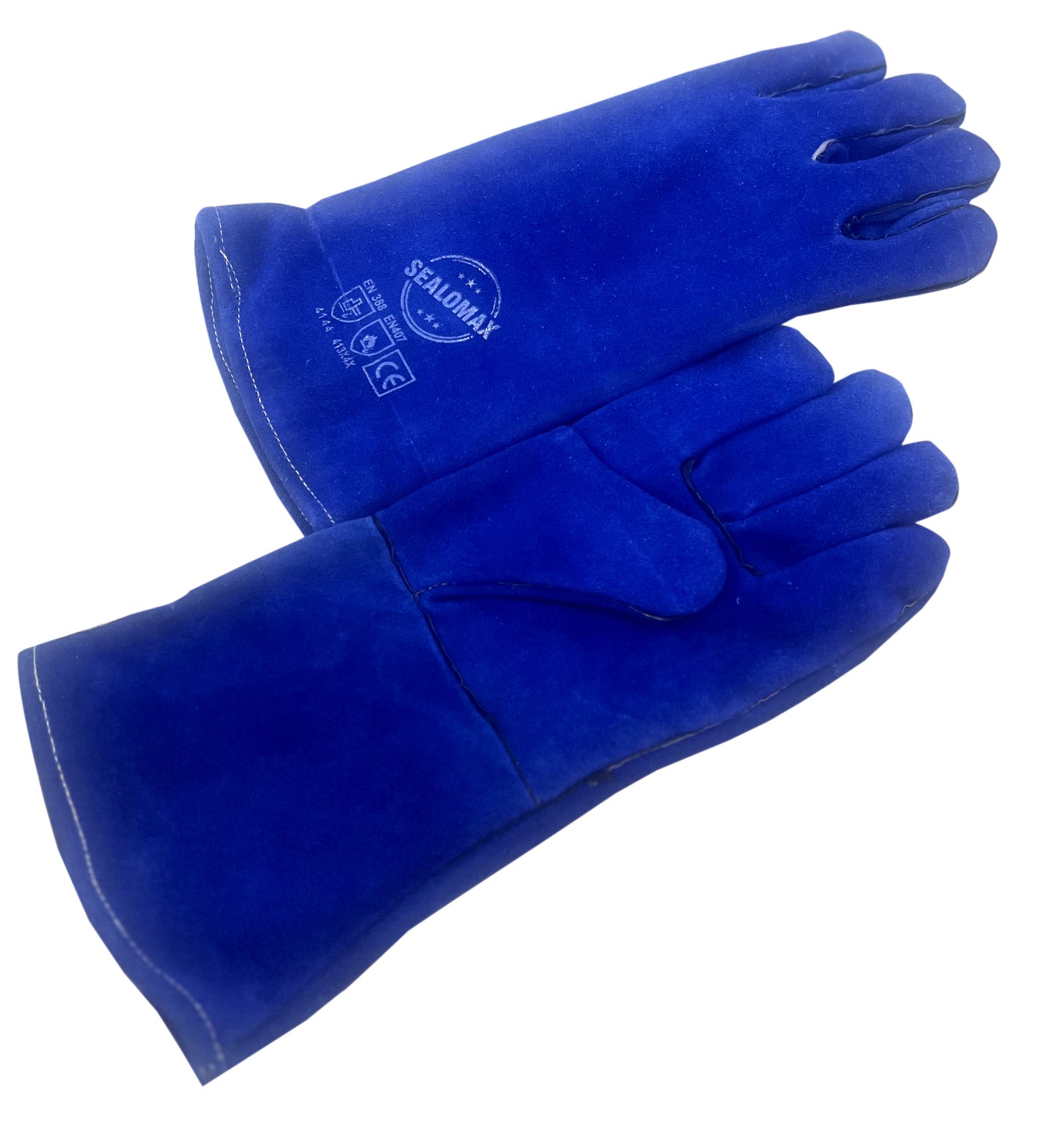 Welding Glove Blue Leather Kevlar Stitch- 14 Inch