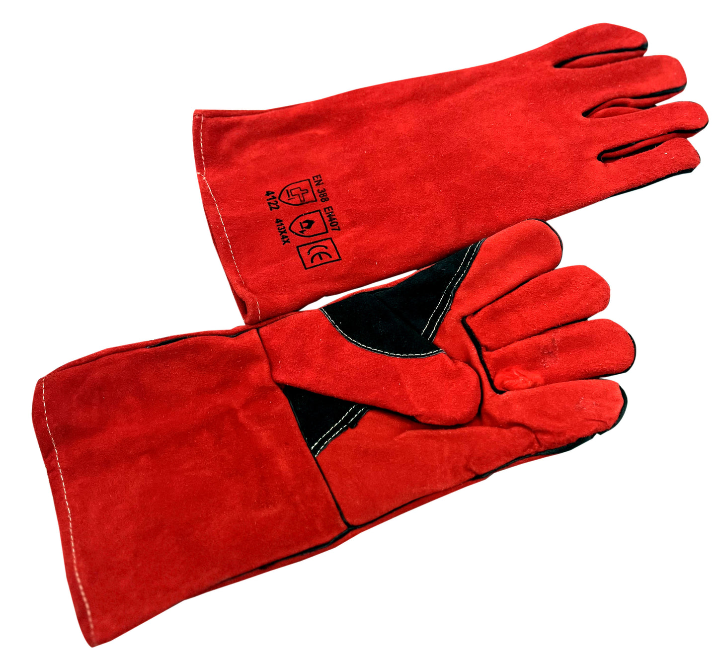 Welding Glove Red with Black Palm Kevlar Stitch- 14 Inch