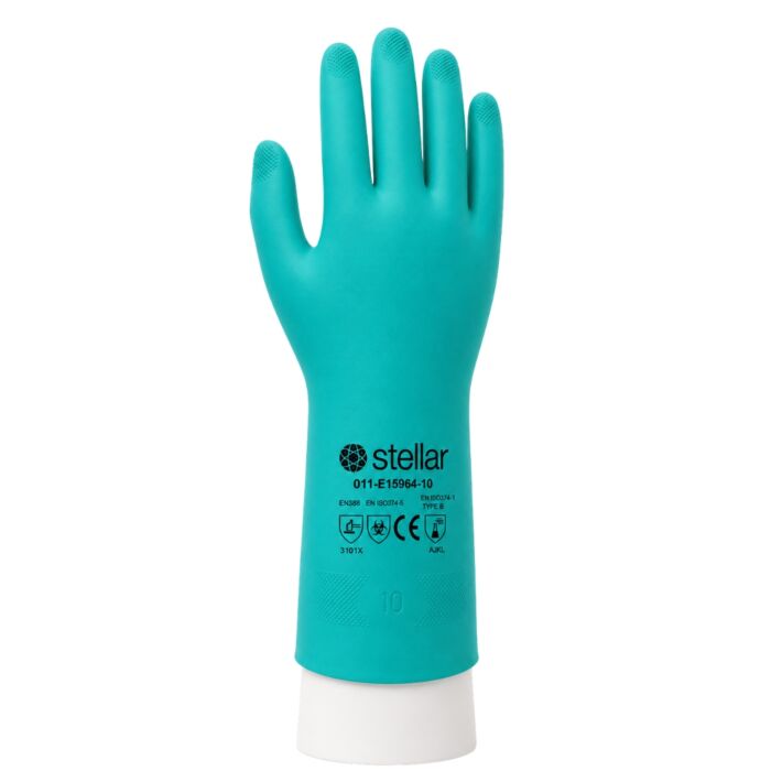 Nitrile Flock Lined 15 mil - Green (12 Pairs/Bag)