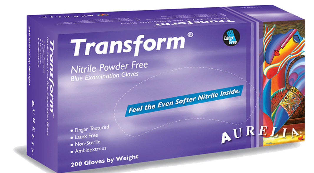 Nitrile Blue Examination Gloves 4.00 Mill Powder Free (Box Of 100 Gloves)