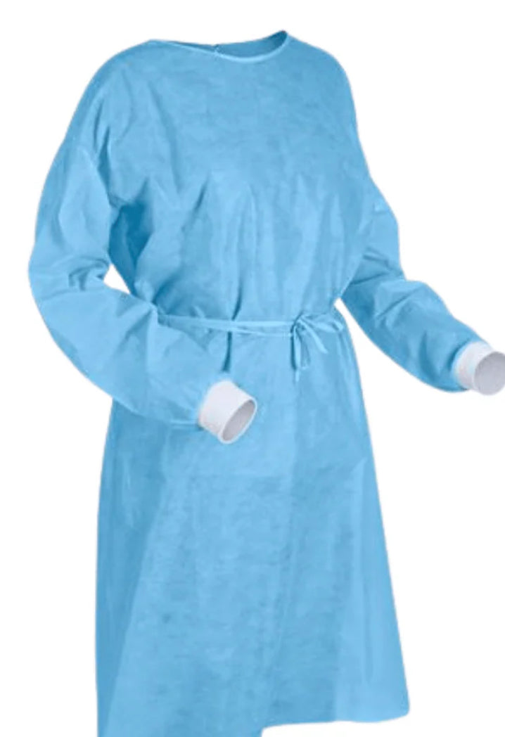 Isolation Gown - Level 4, NON-WOVEN BLUE ISOLATION GOWN, Universal Size-10/Bag