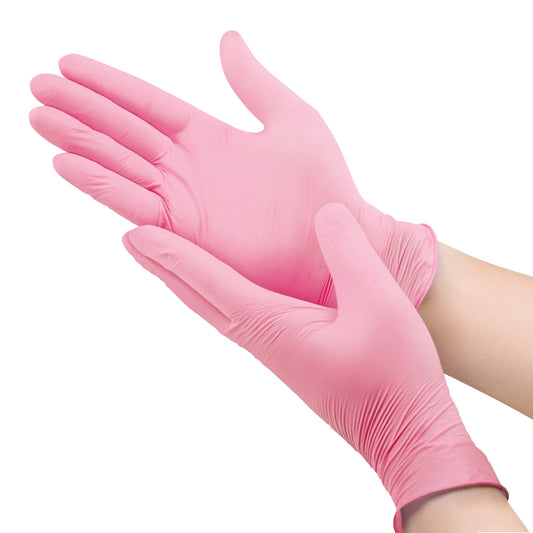 Nitrile Pink Examination Gloves 3.5 Mil Powder Free (Box of 100 Gloves)