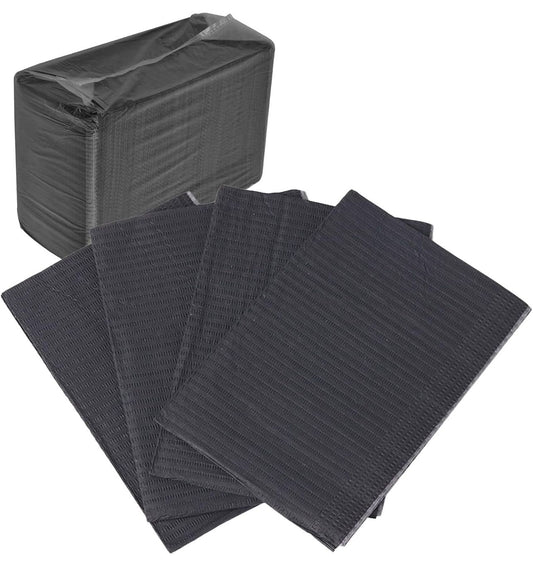 Black Dental Bibs 3 Ply case of 500 Bibs