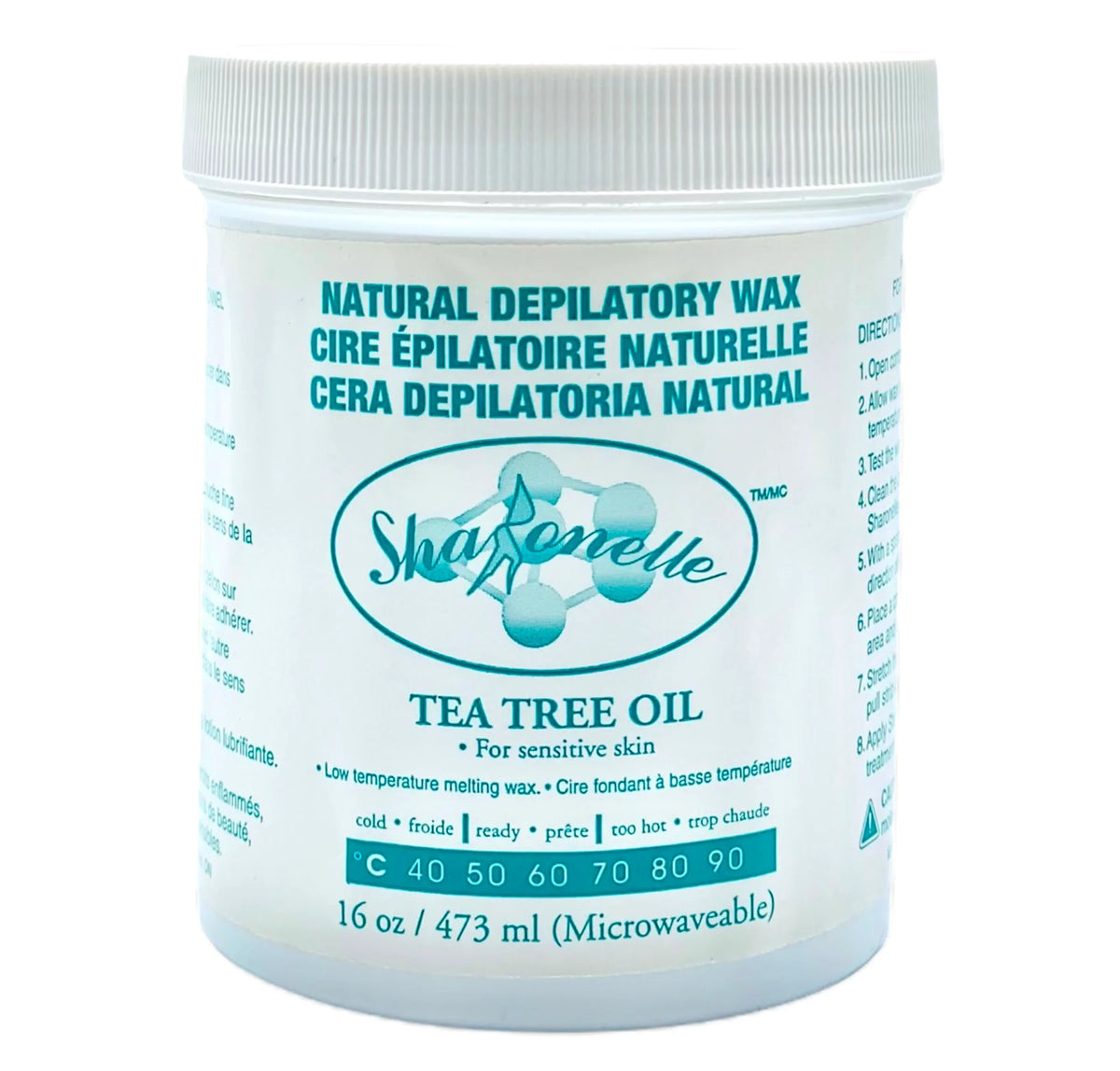 Sharonelle Microwaveable Natural Depilatory Wax -16oz (24 Tubs/Case)