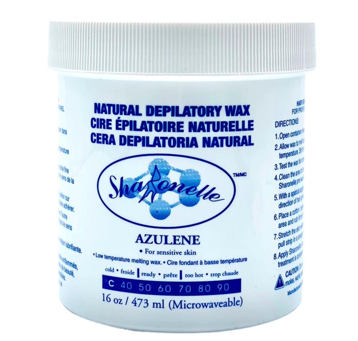 Sharonelle Microwaveable Natural Depilatory Wax -16oz (24 Tubs/Case)