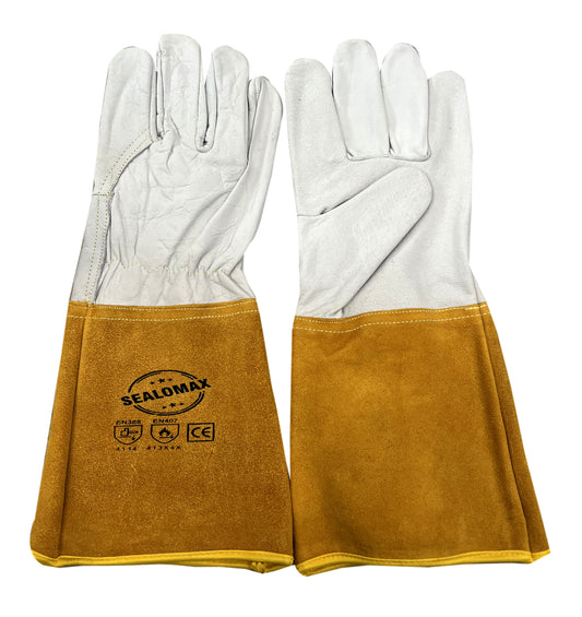 Tig Welding Glove with Extended Yellow Cuff- 14 Inch