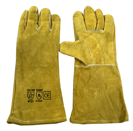 Welding Glove Yellow Leather with Extra Pam Kevlar Stitch- 16 Inch