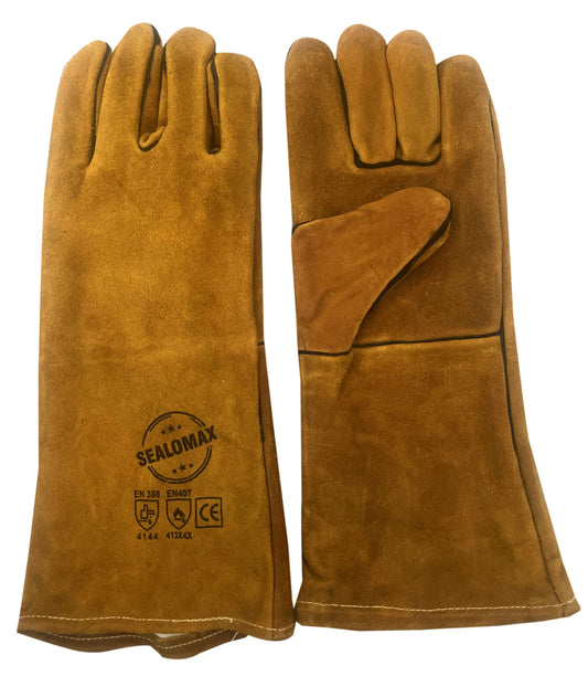 Welding Glove Yellow Leather Kevlar Stitch- 14 Inch